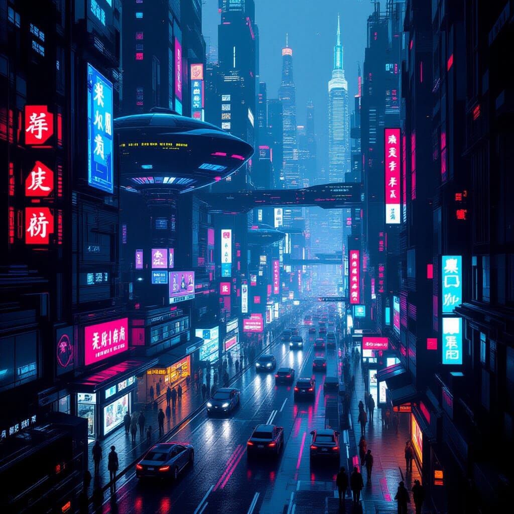 Cyberpunk Cityscape Inspired by The Fifth Element