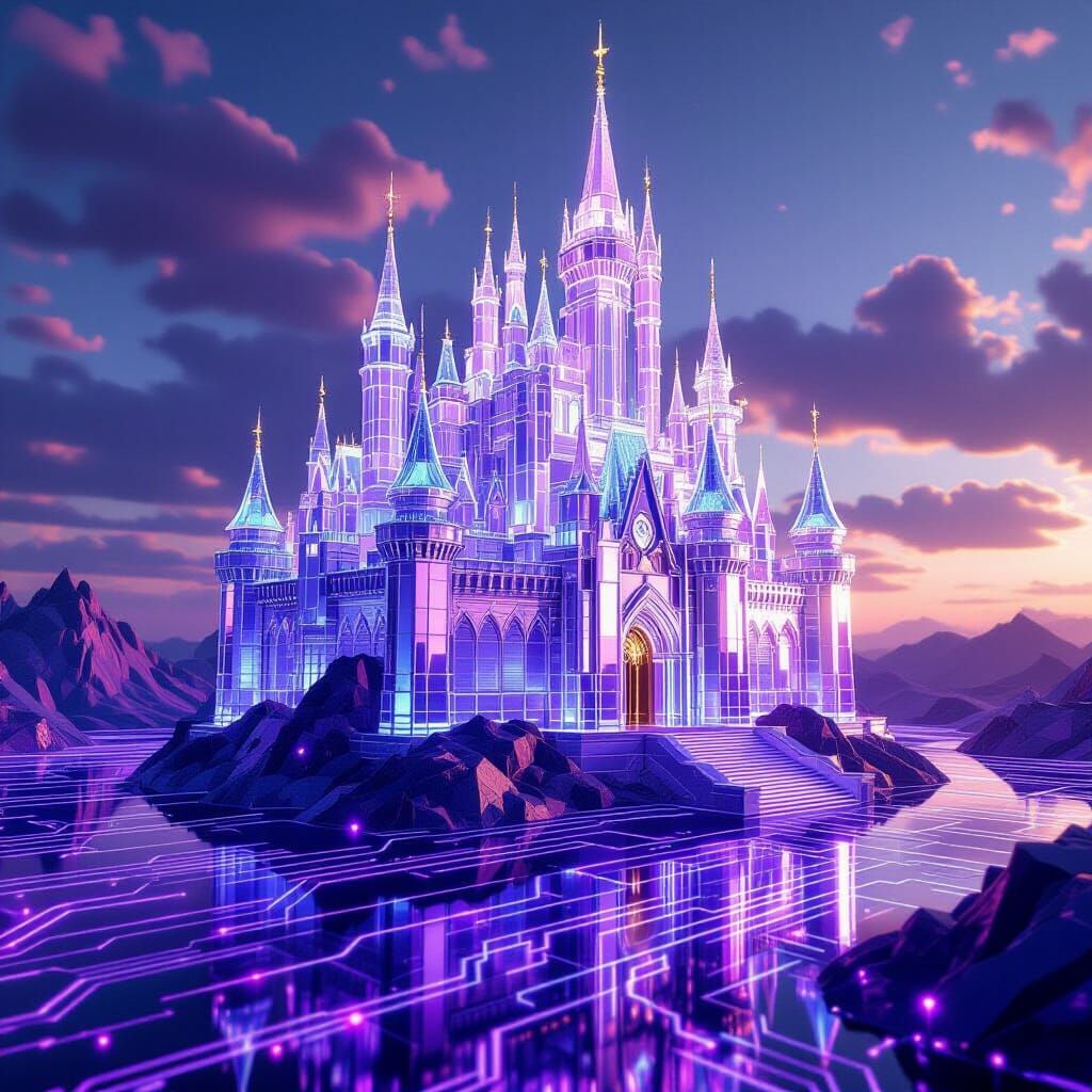 Crystal Gothic Castle on Circuit Landscape