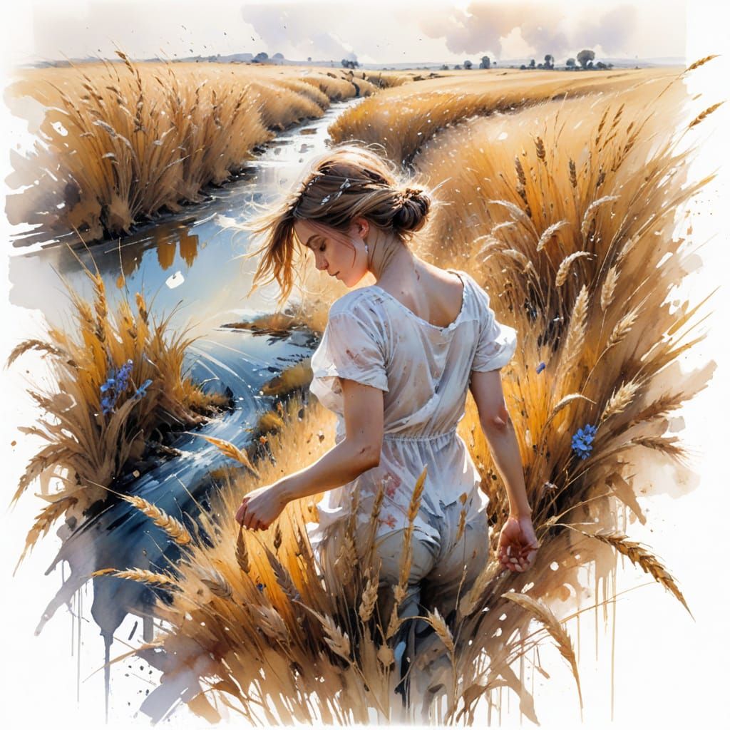 Golden Wheat Fields in Summer Breeze