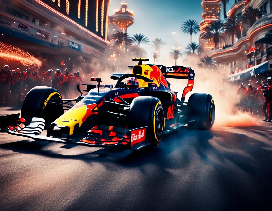 Max Verstappen Victorious in Las Vegas: Digital Matte Painti...