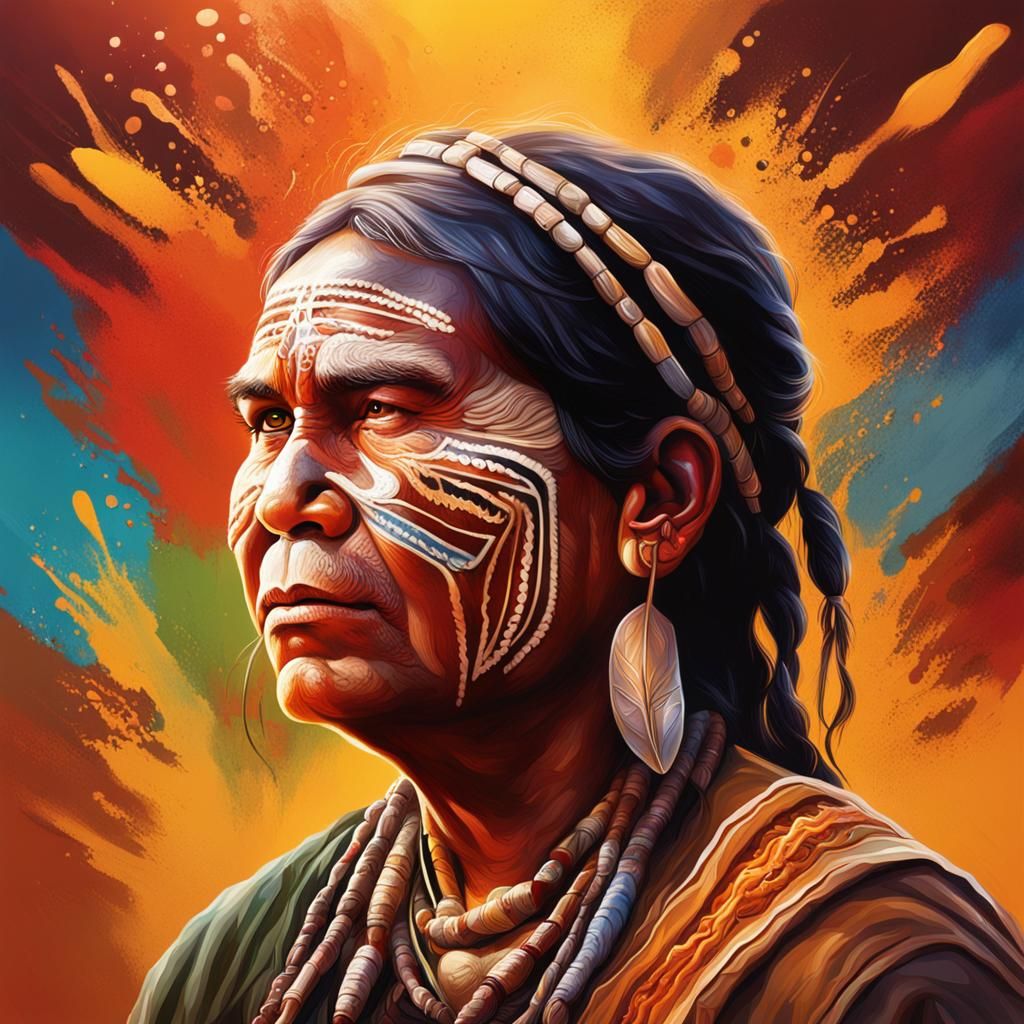 Hyperrealistic Aboriginal Cuisine in Splash Art Style