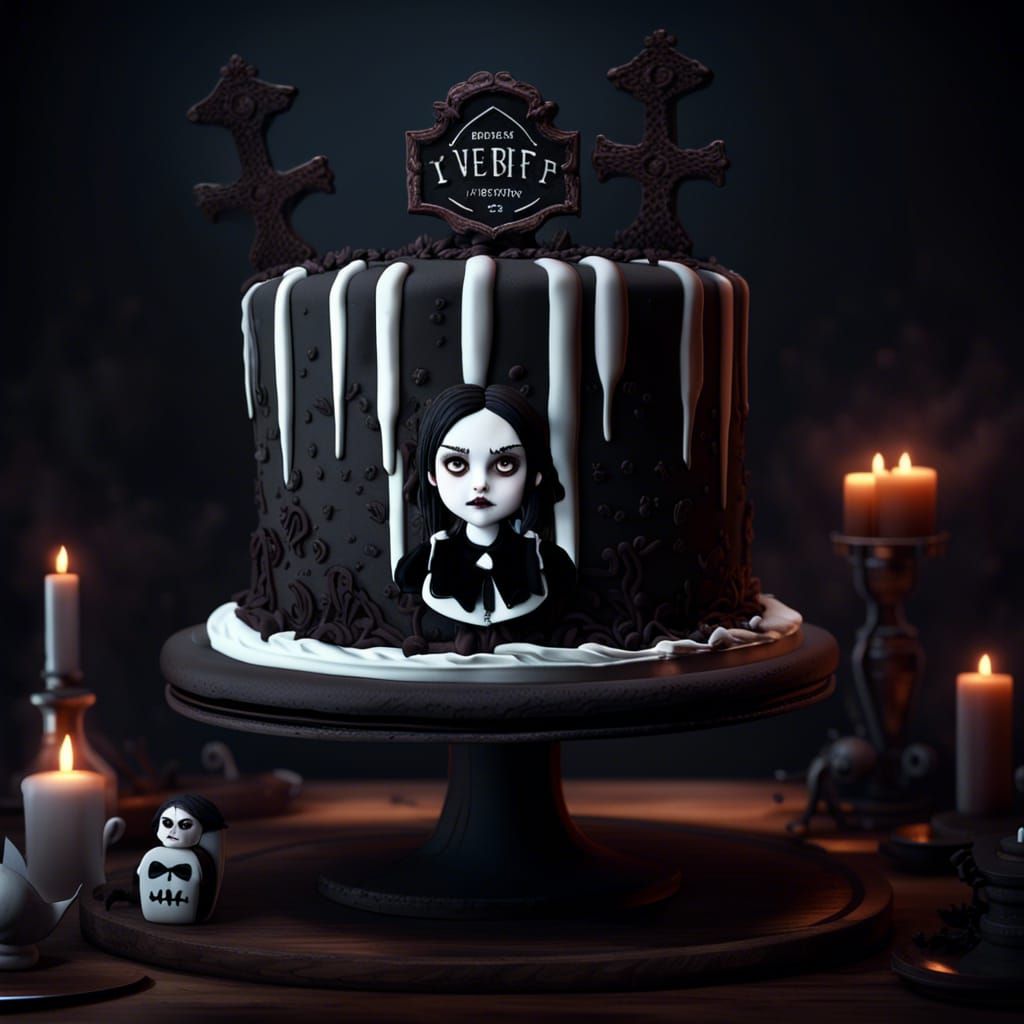 Wednesday Adams Cake: Dark Fantasy Masterpiece