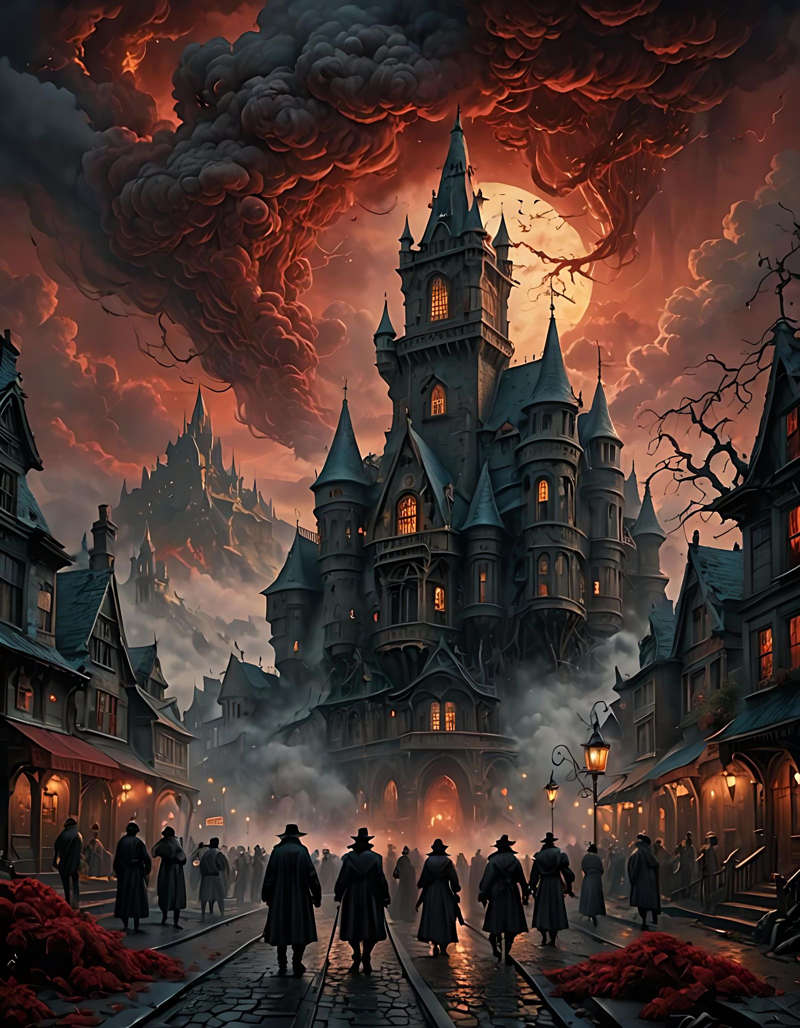 Sinister Bloodred Fantasy Digital Painting