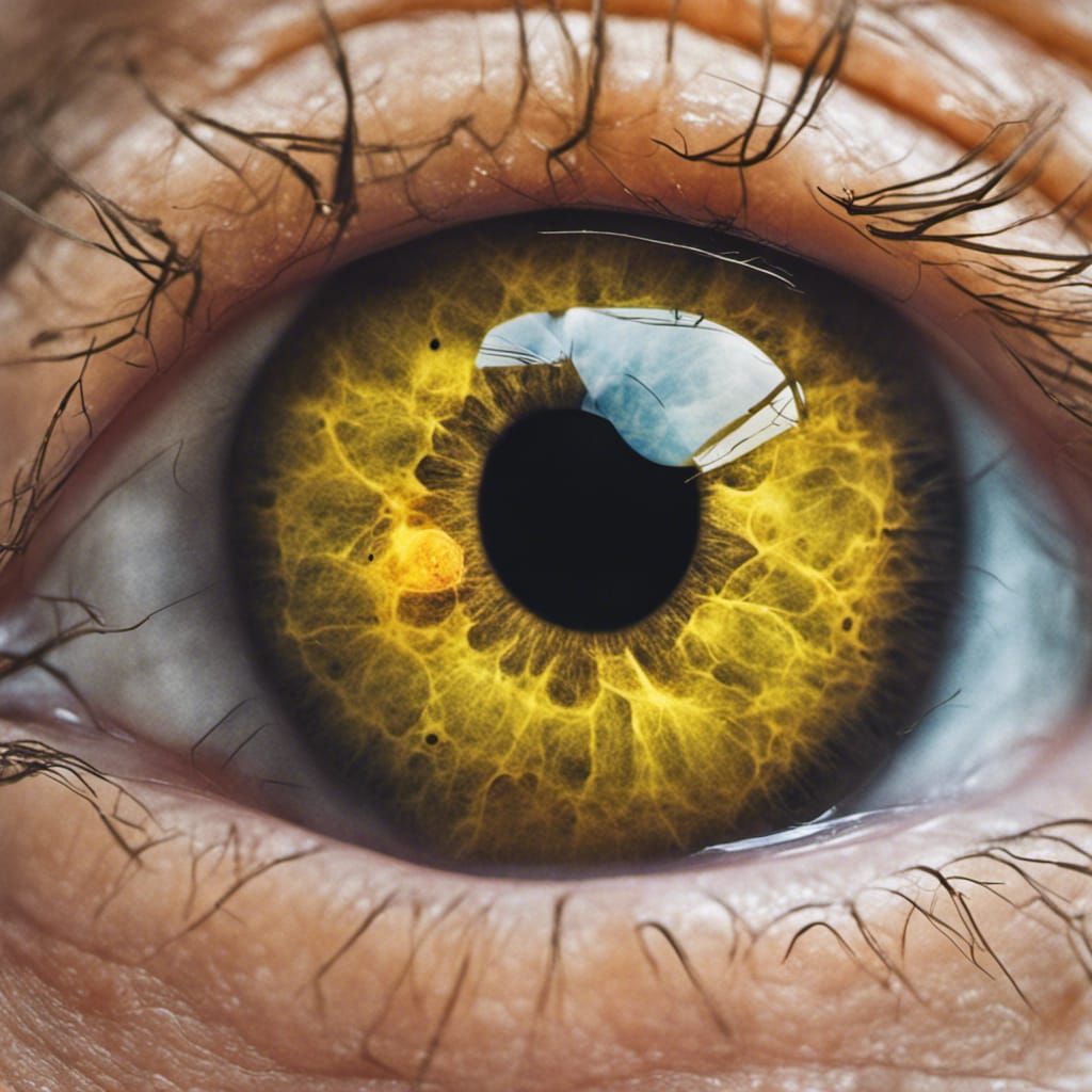 Eye with Cataracts and Parasites