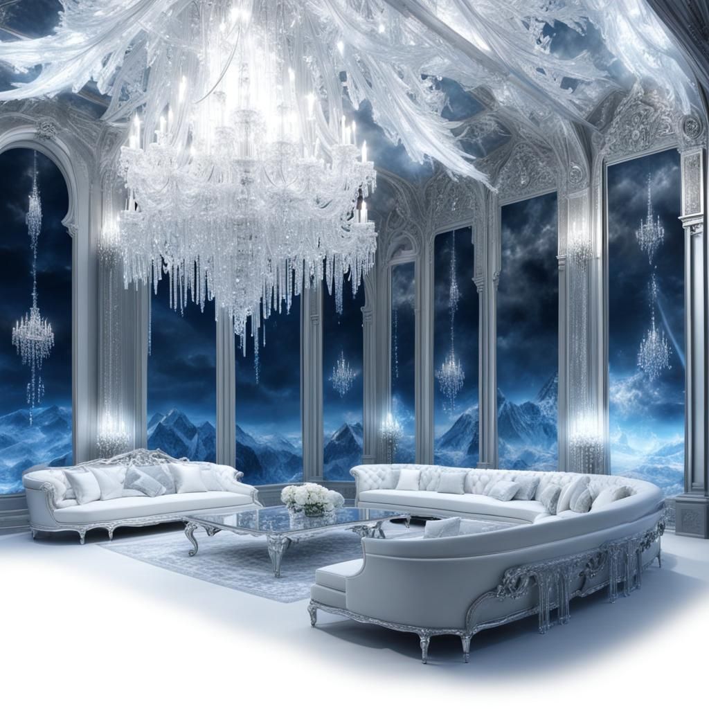 Ice penthouse with ethereal ice walls& ethereal Ice ceiling&...