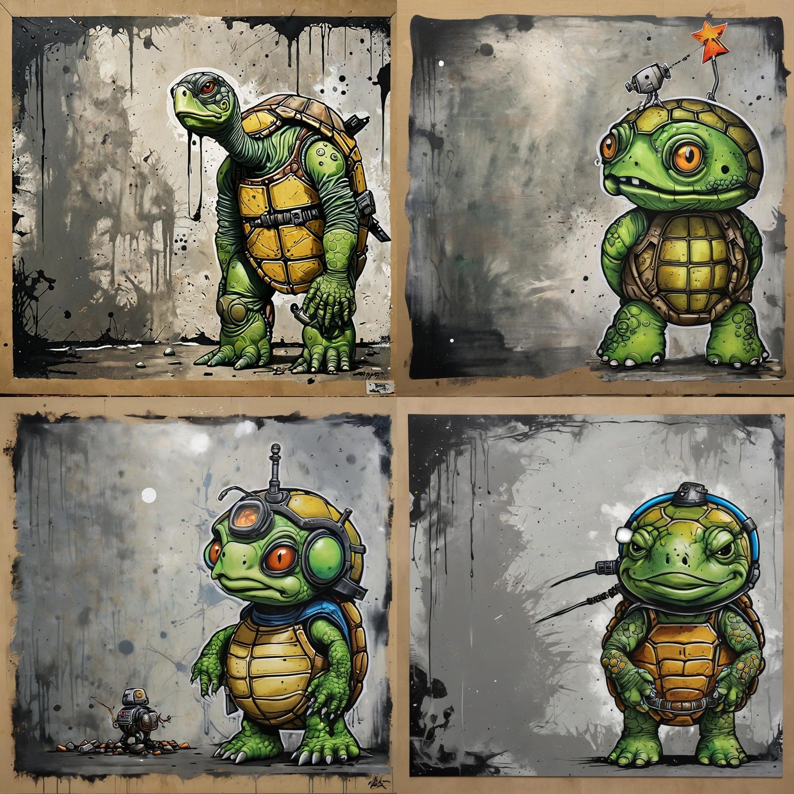 Mad Turtle Captain in Graffiti Street Art Style