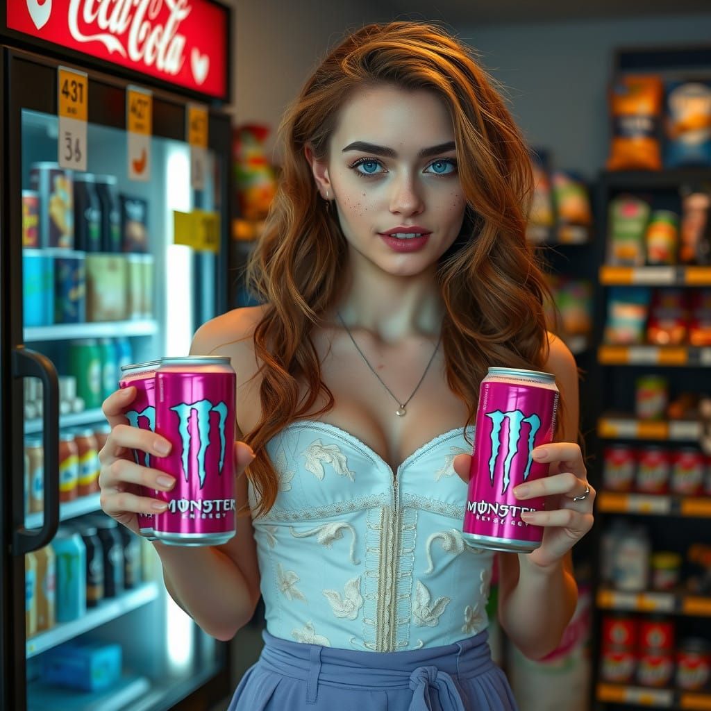 Glowing Convenience Store Nighttime Portrait in SLR Style