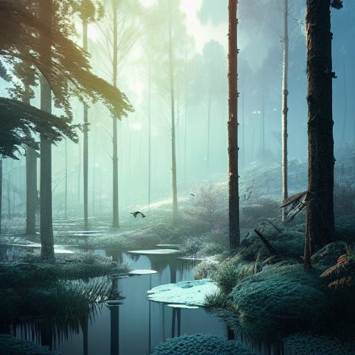 Icy Forest Photo Manipulation in Photoshop