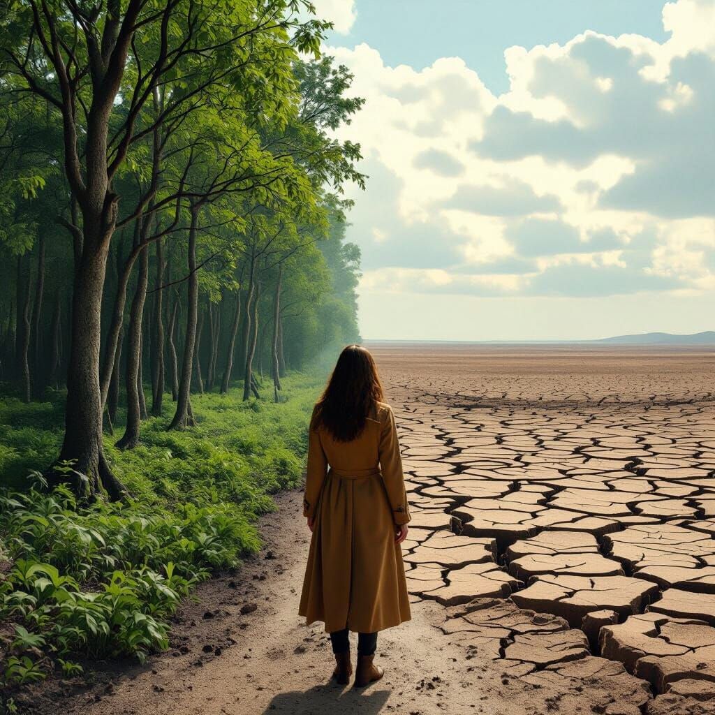 Woman at the Edge: Forest and Wasteland Divide