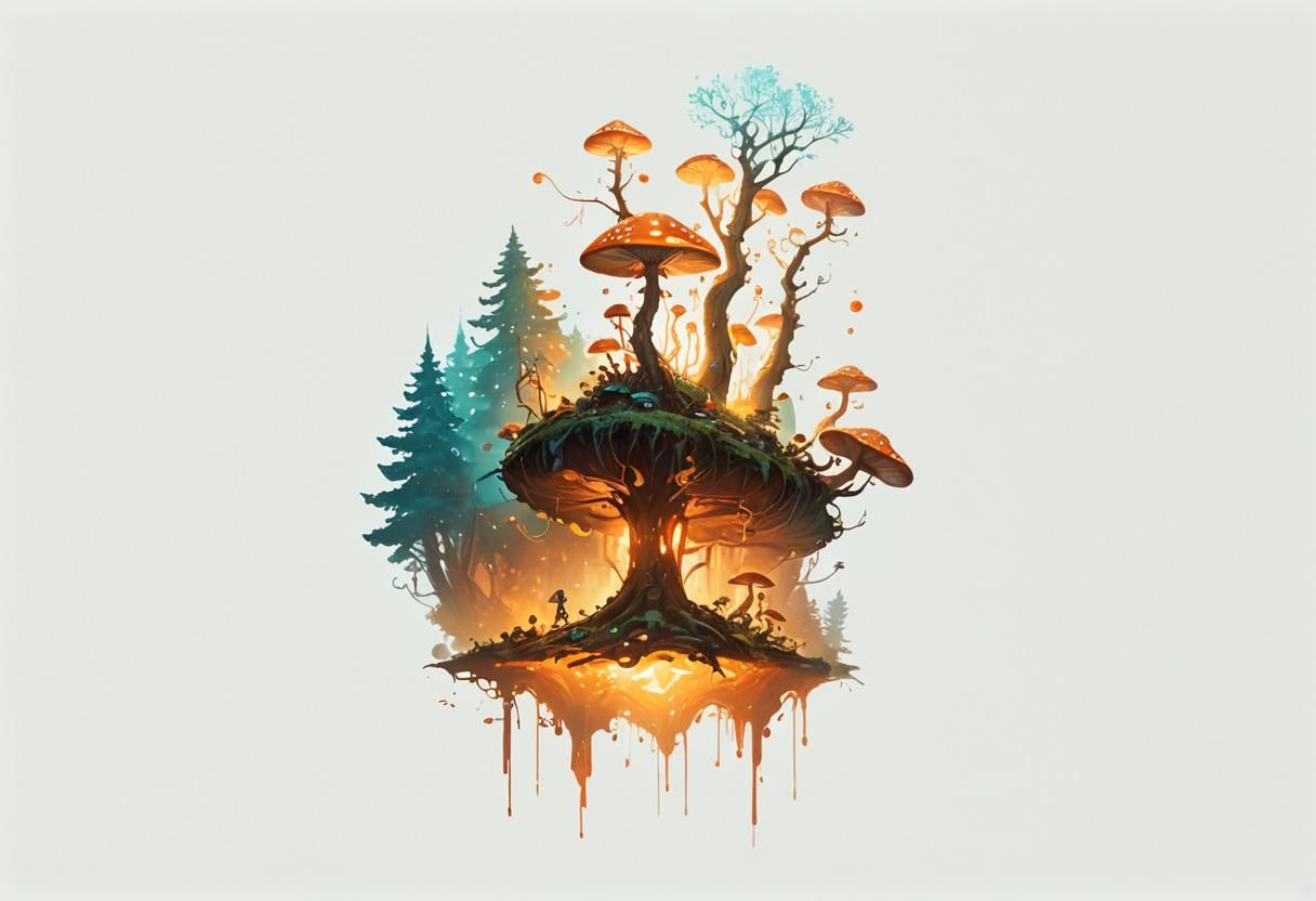 Child Laughing in Mystical Forest, Fantasy Concept Art