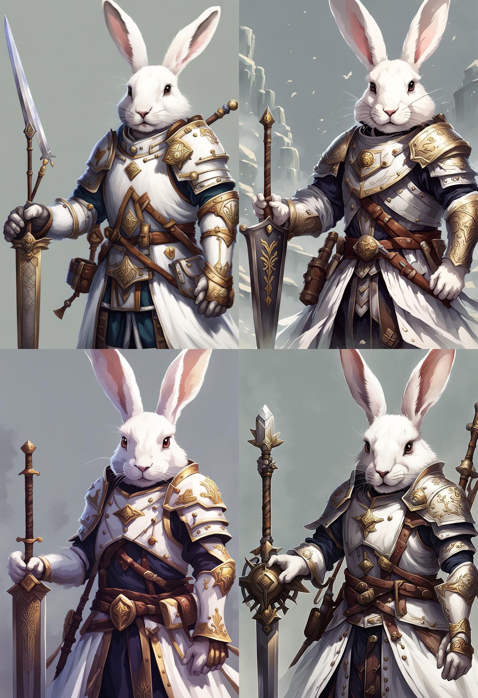 Fantasy Paladin: White Rabbit Folk Hero