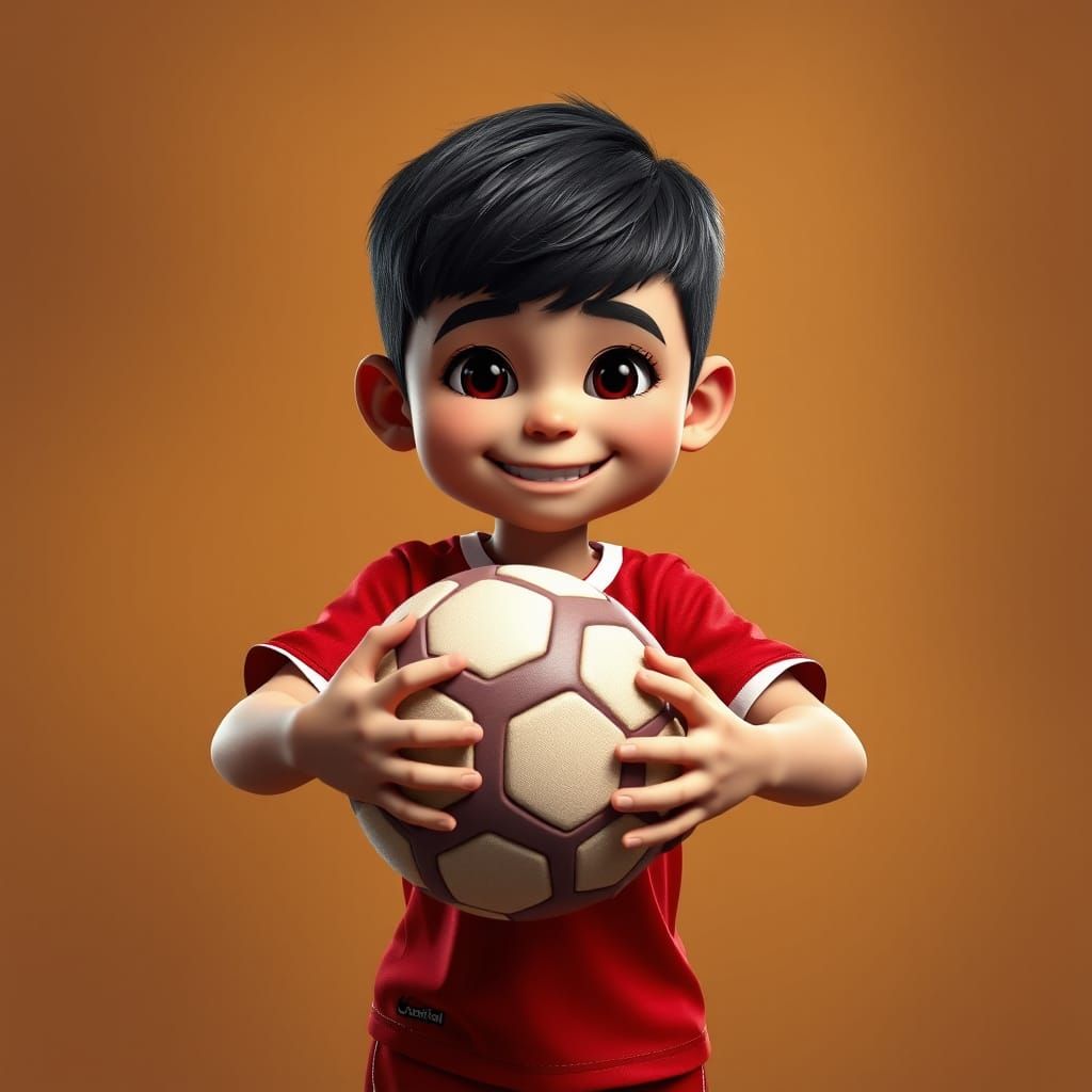 Young Boy in Liverpool Football Club Kit Smiles Brightly