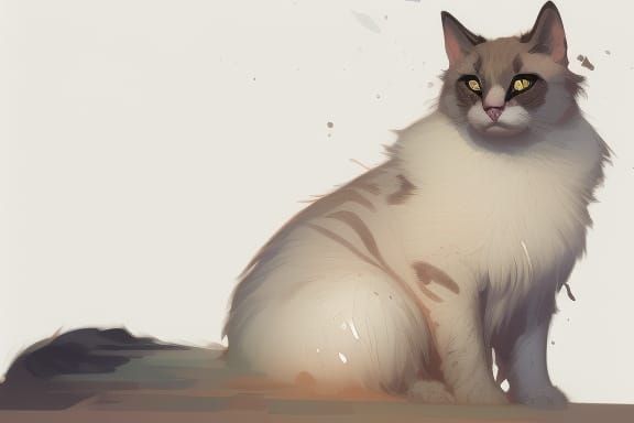 Hyperdetailed Cat Portrait in Digital Art Style