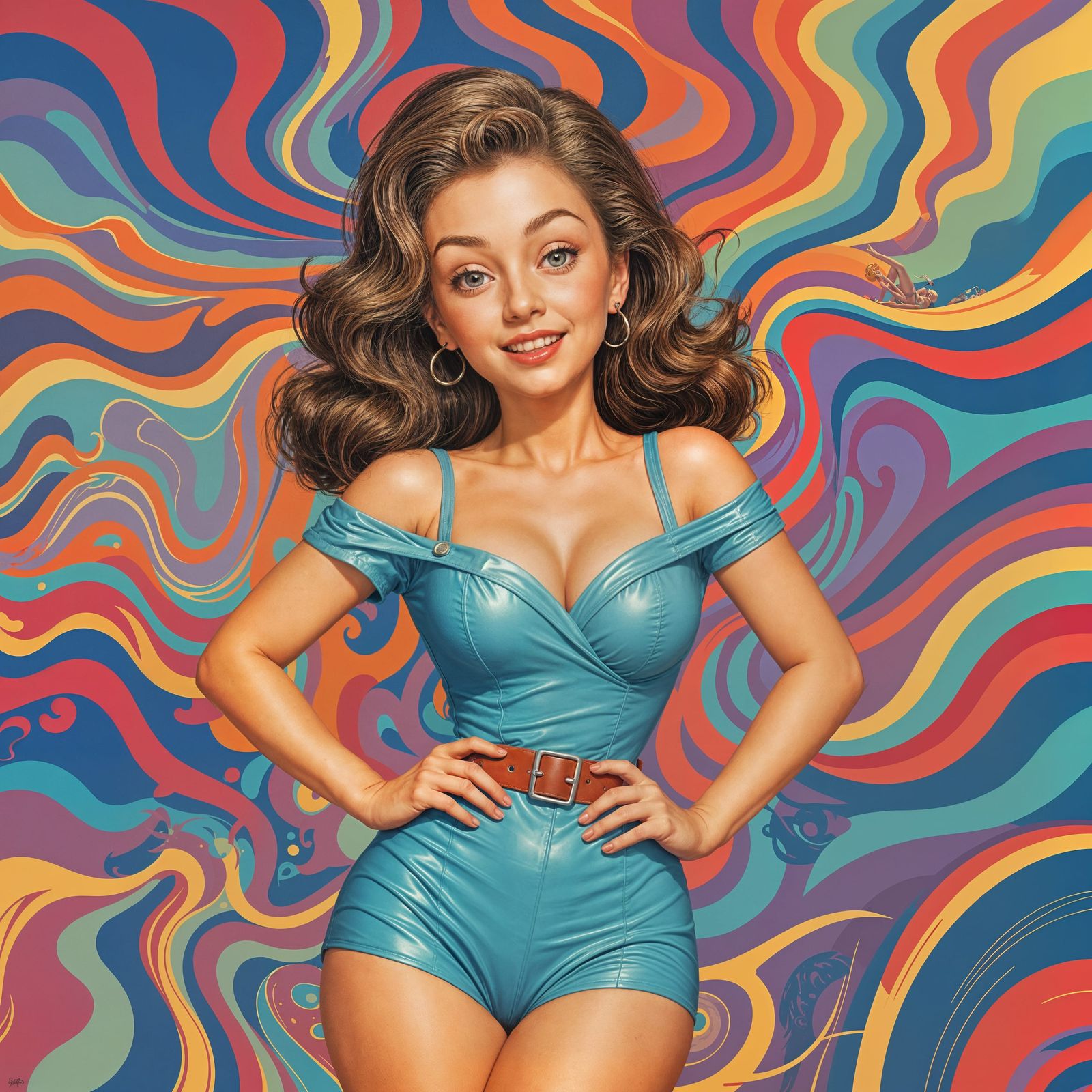 1960s Cute Pin-Up Illustration