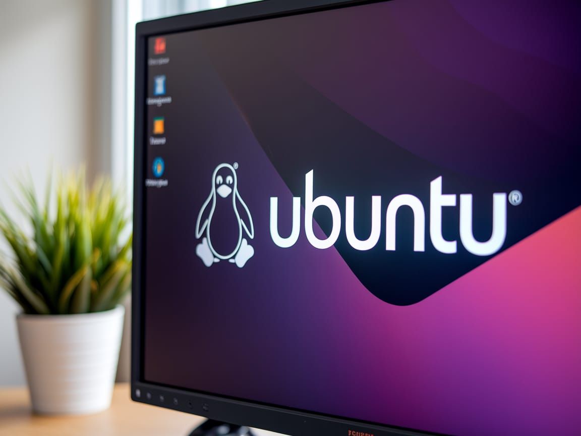 Linux Startup Screen Featuring Ubuntu Logo