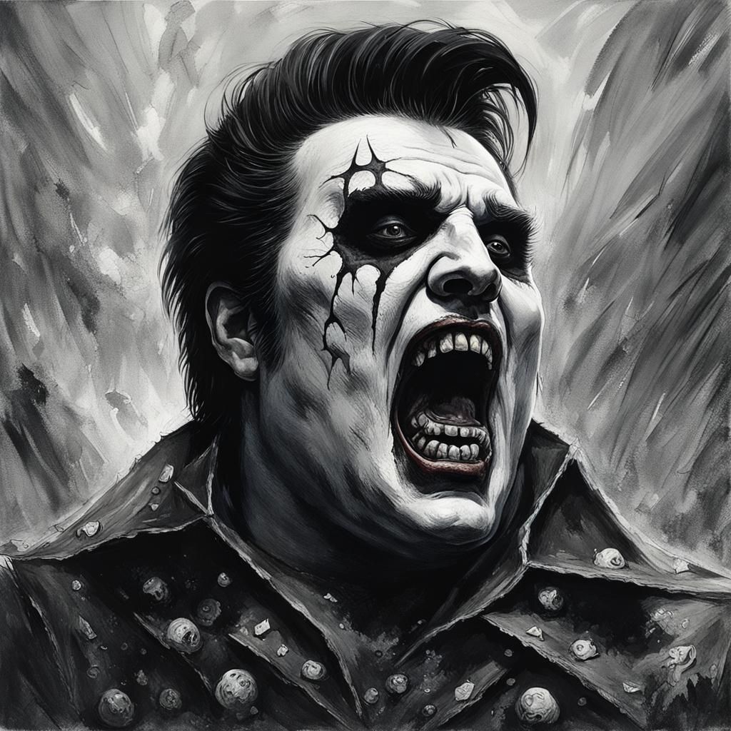 Morbidly Obese Elvis in Black Metal Corpse Paint