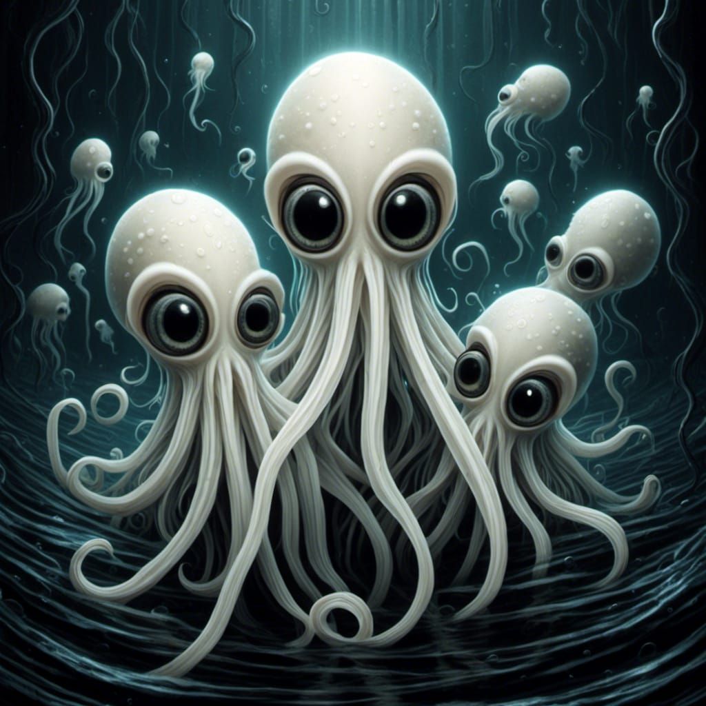 Glow-in-the-Dark Octopus Storybook Illustration