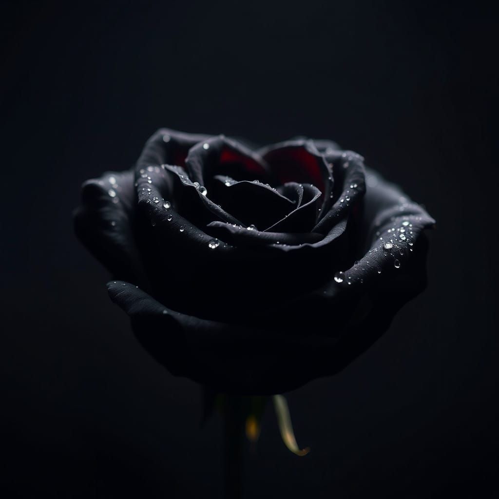 Velvet Black Rose in Soft, Golden Light