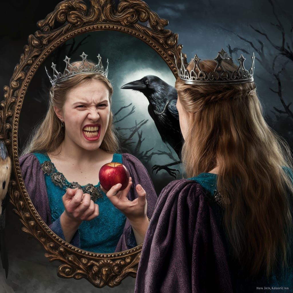 Queen Grimhilde's Dark Vision in Fantasy Painting