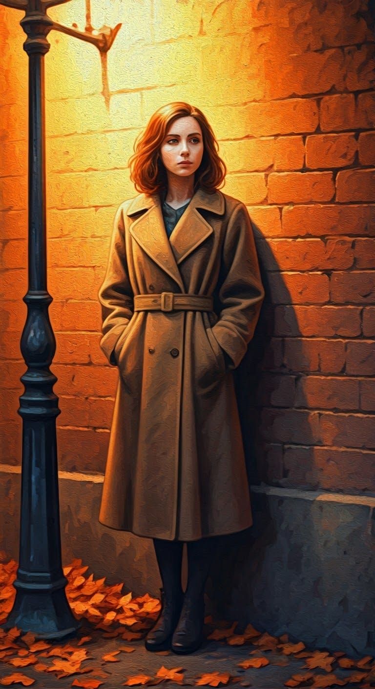 Ethereal Autumn Moment in Neo-Impressionist Style