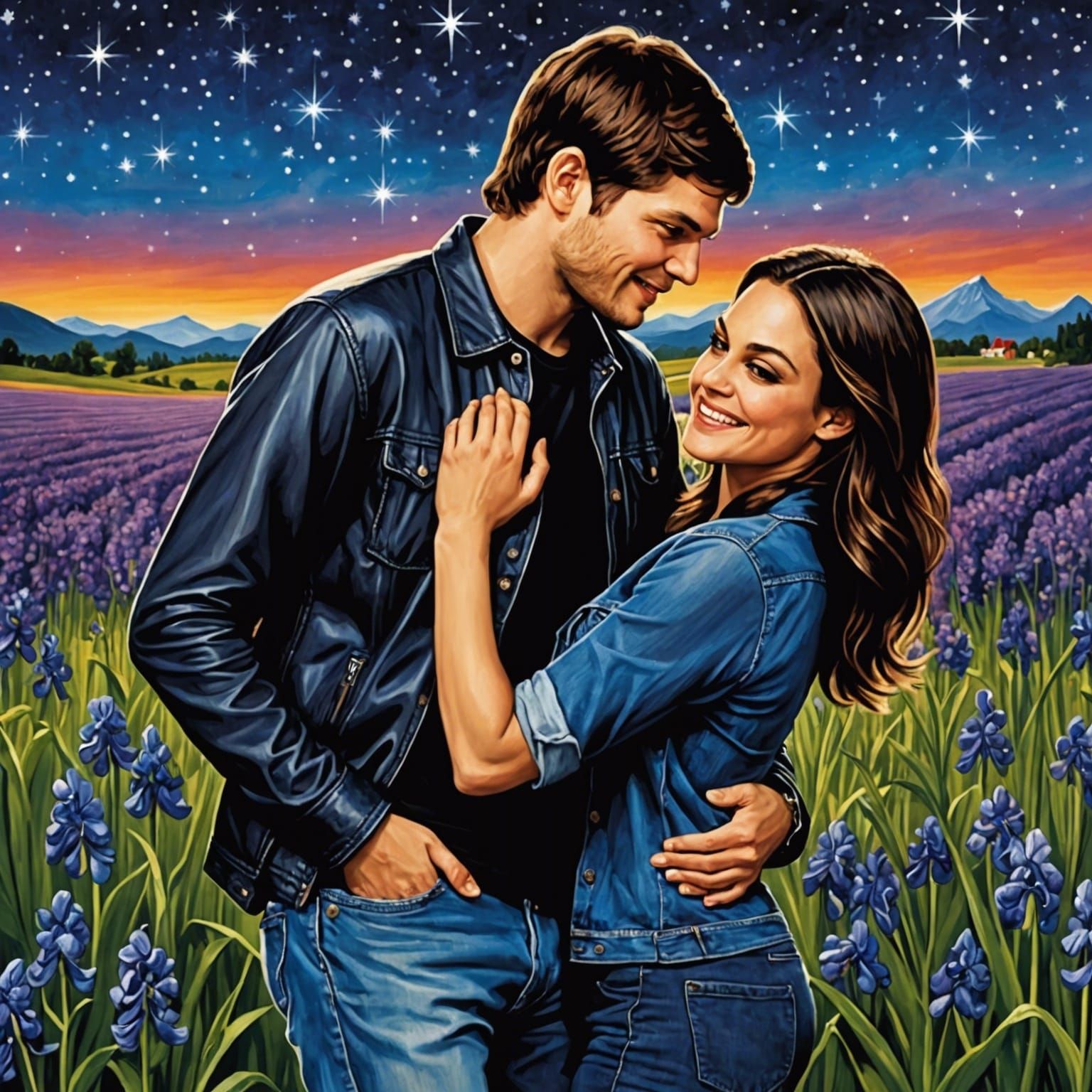 Mila Kunis and Ashton Kutcher Dancing