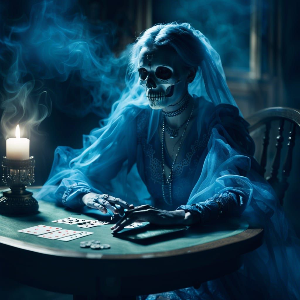 Ethereal Ghost at 1880s Poker Table