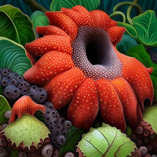 Rafflesia flower is a giant flower. Mutation?