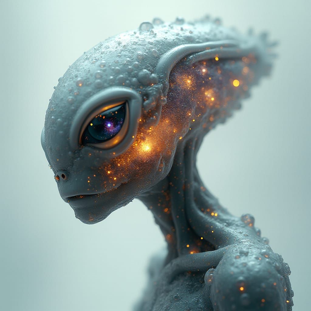 Ethereal Alien Double Exposure in Digital Art Style