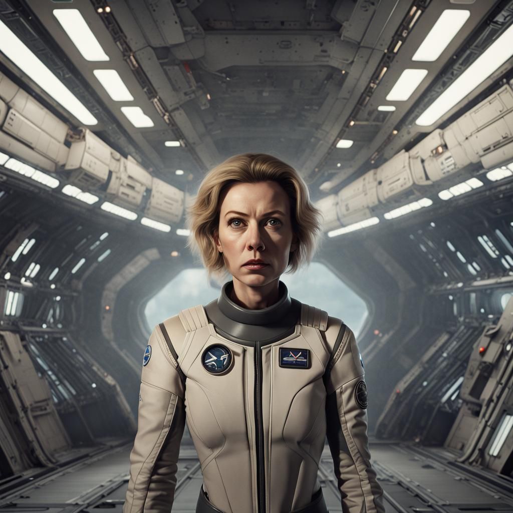 Astronaut Escaping Cosmic Horror: Cinematic Thriller Scene