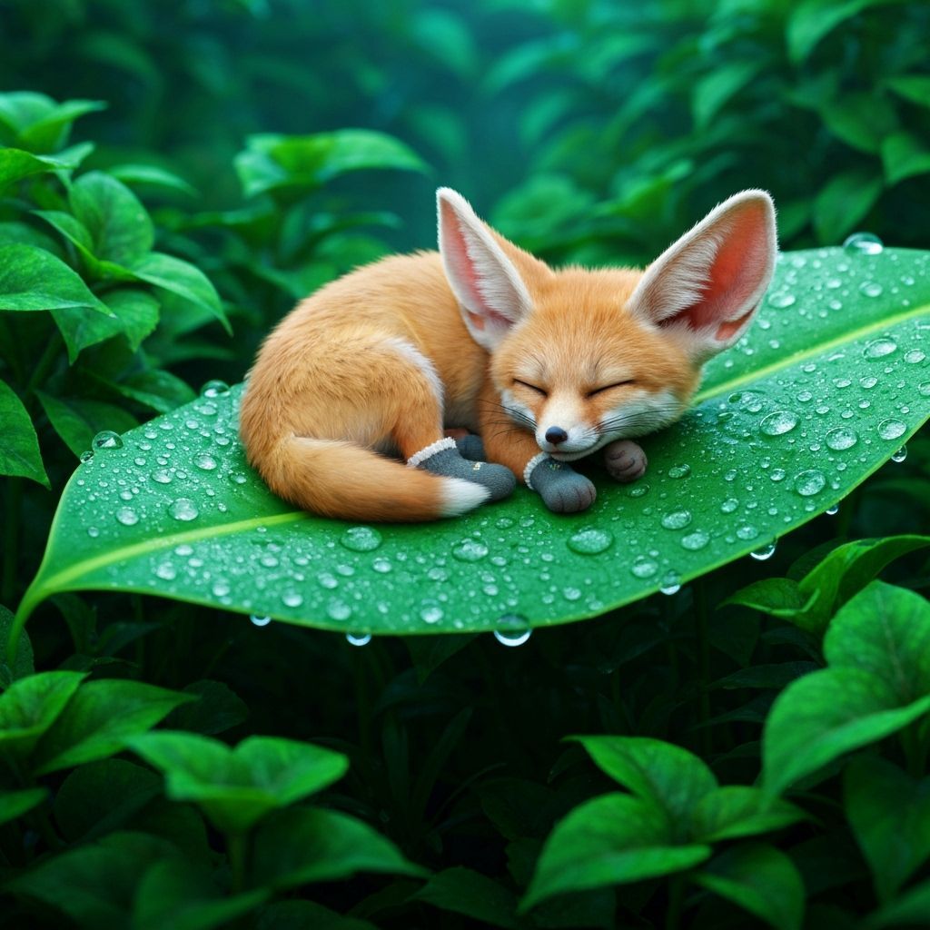 Fennec Fox in Socks: Hyperrealistic 3D Fantasy