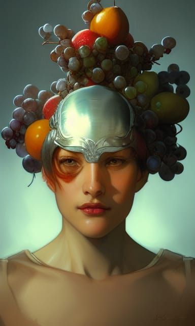 Fruit Platter Portrait in Artgerm Style