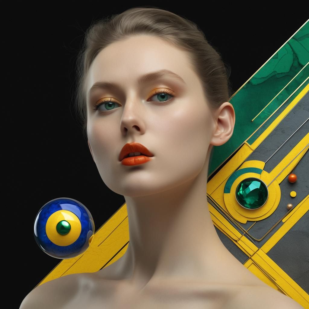 Abstract Angular Color Blend in Maximalist Style