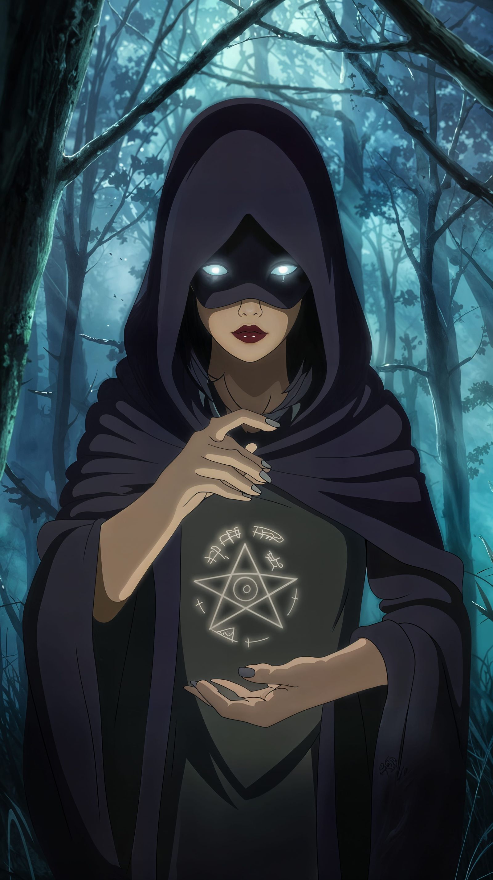 Shadowy Forest Spellcasting with Feline Creatures