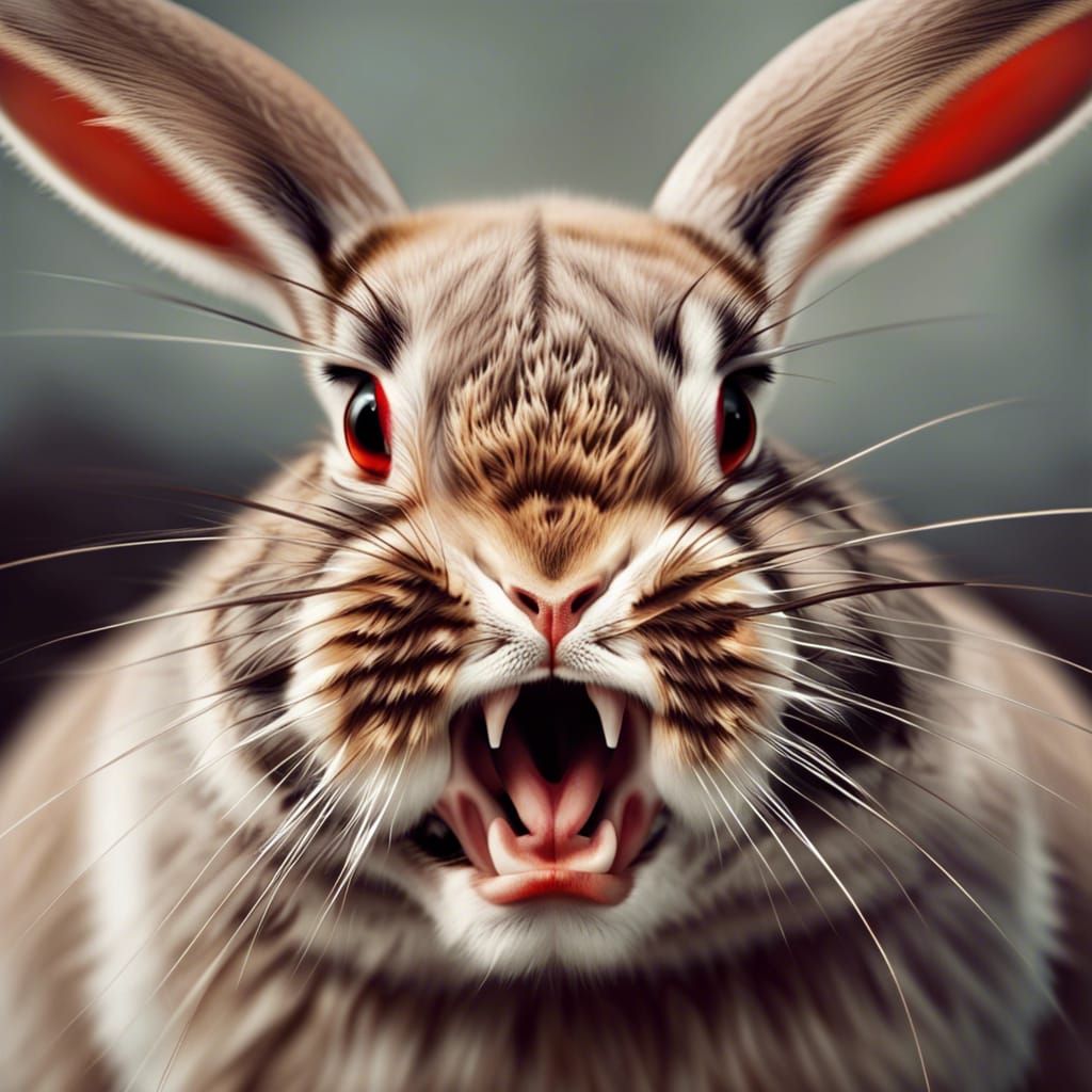 Stylized Image of an Angry Rabbit