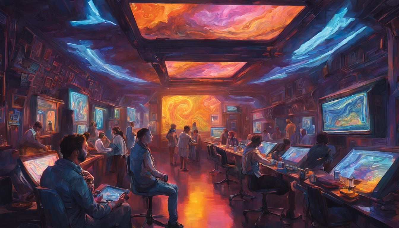Surreal NightCafe Scene in Neon Colors
