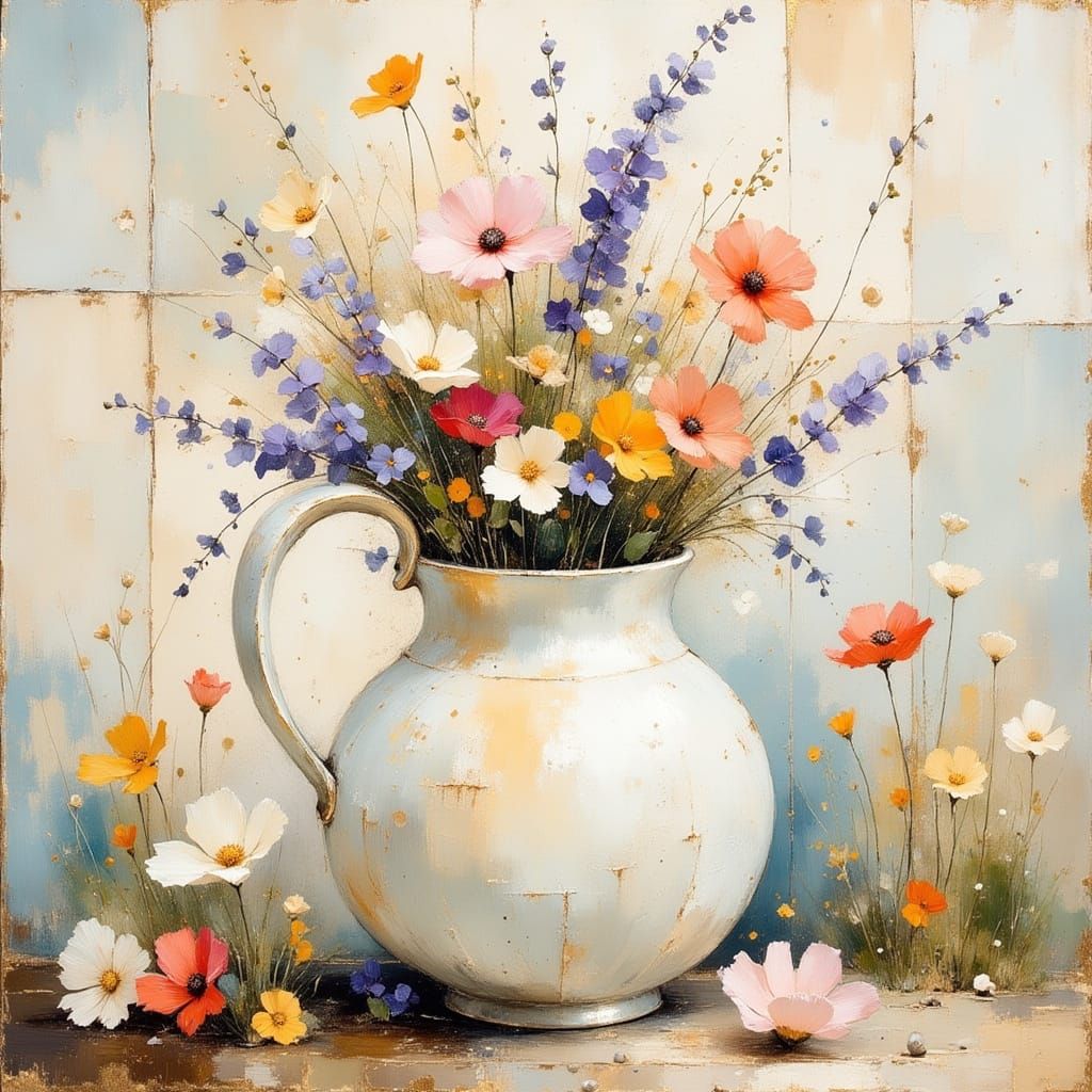 Whimsical Floral Arrangement in Pastel Hues