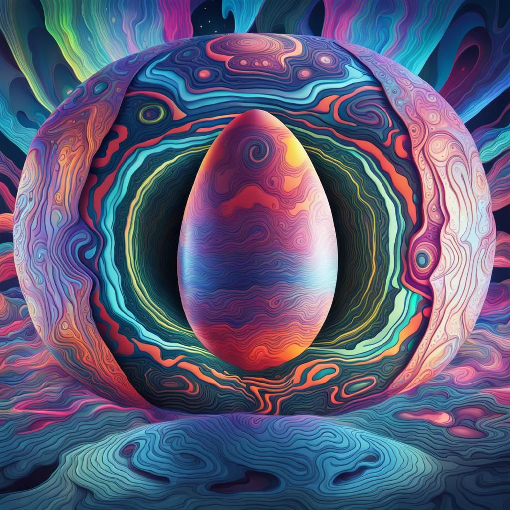 Interdimensional Time Travel Egg in Neon Colors