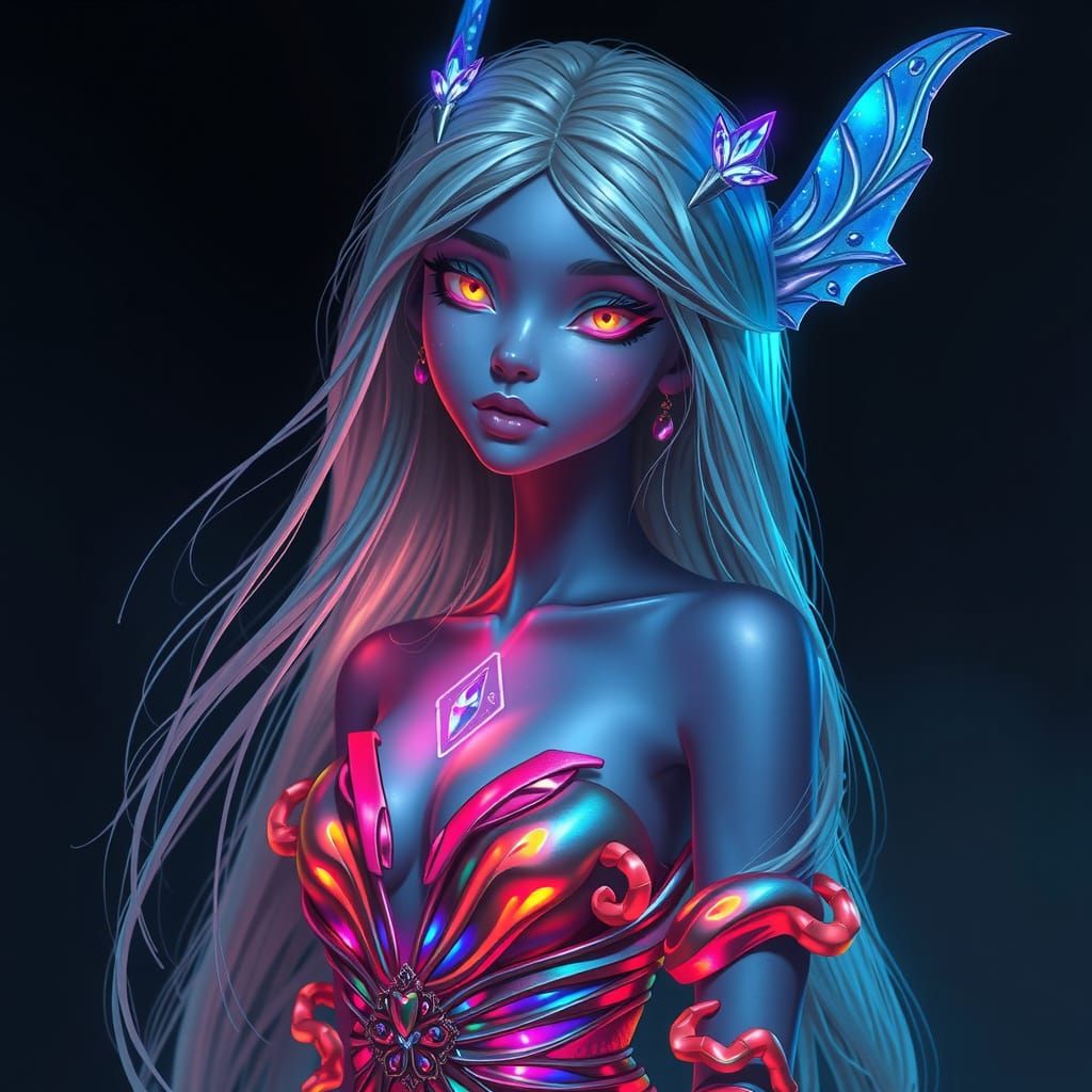 Enchanting Fae with Iridescent Beauty and Multicolored Eyes