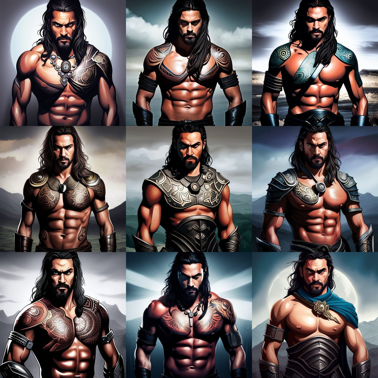 Khal Drogo Portrait in Hyperrealistic Style