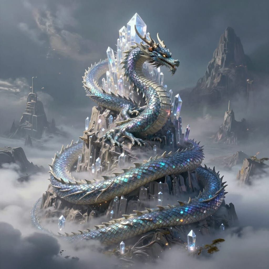 Ancient Dragon on Crystal Mountain Peak