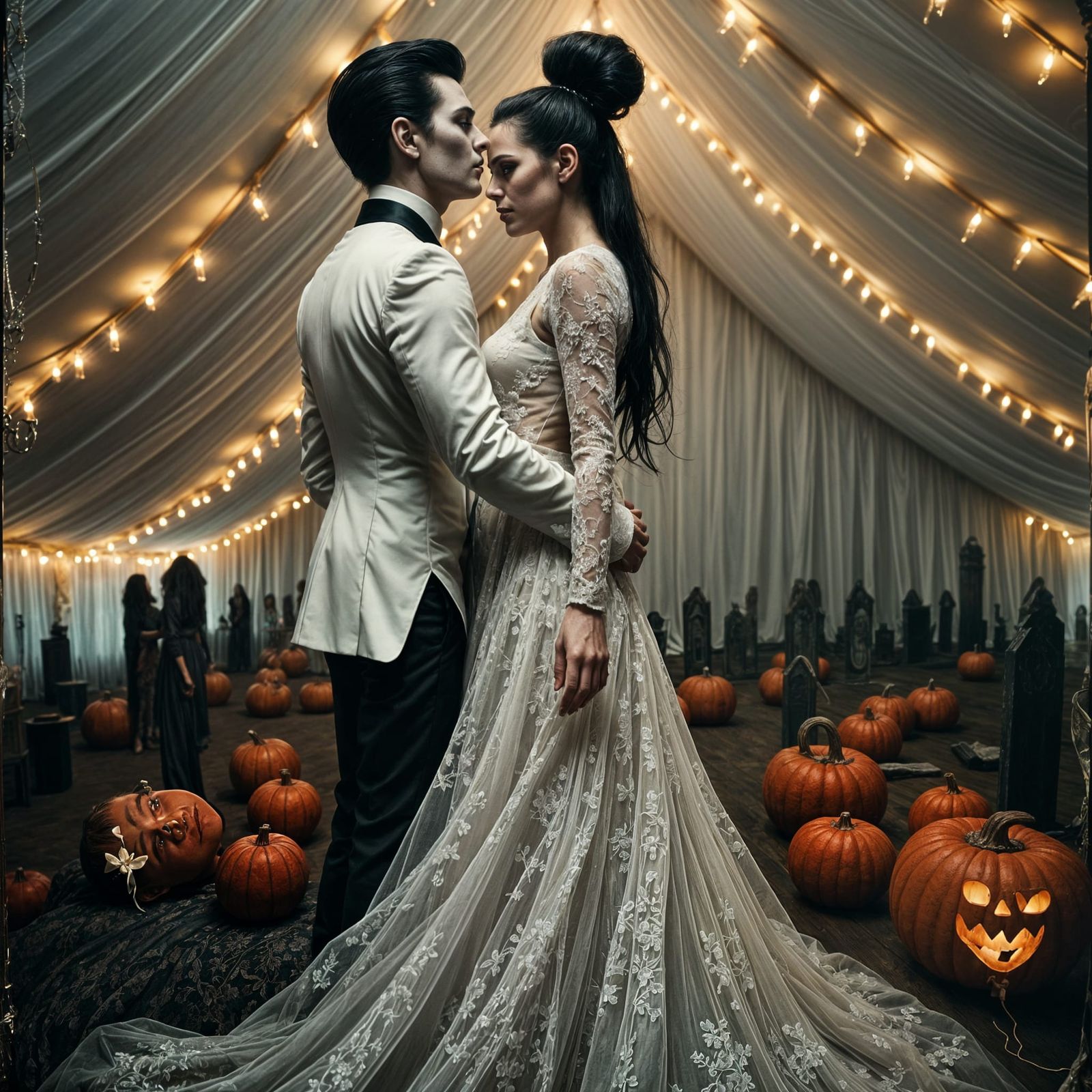 Vampire Greaser and Bride Dancing, Vintage Style