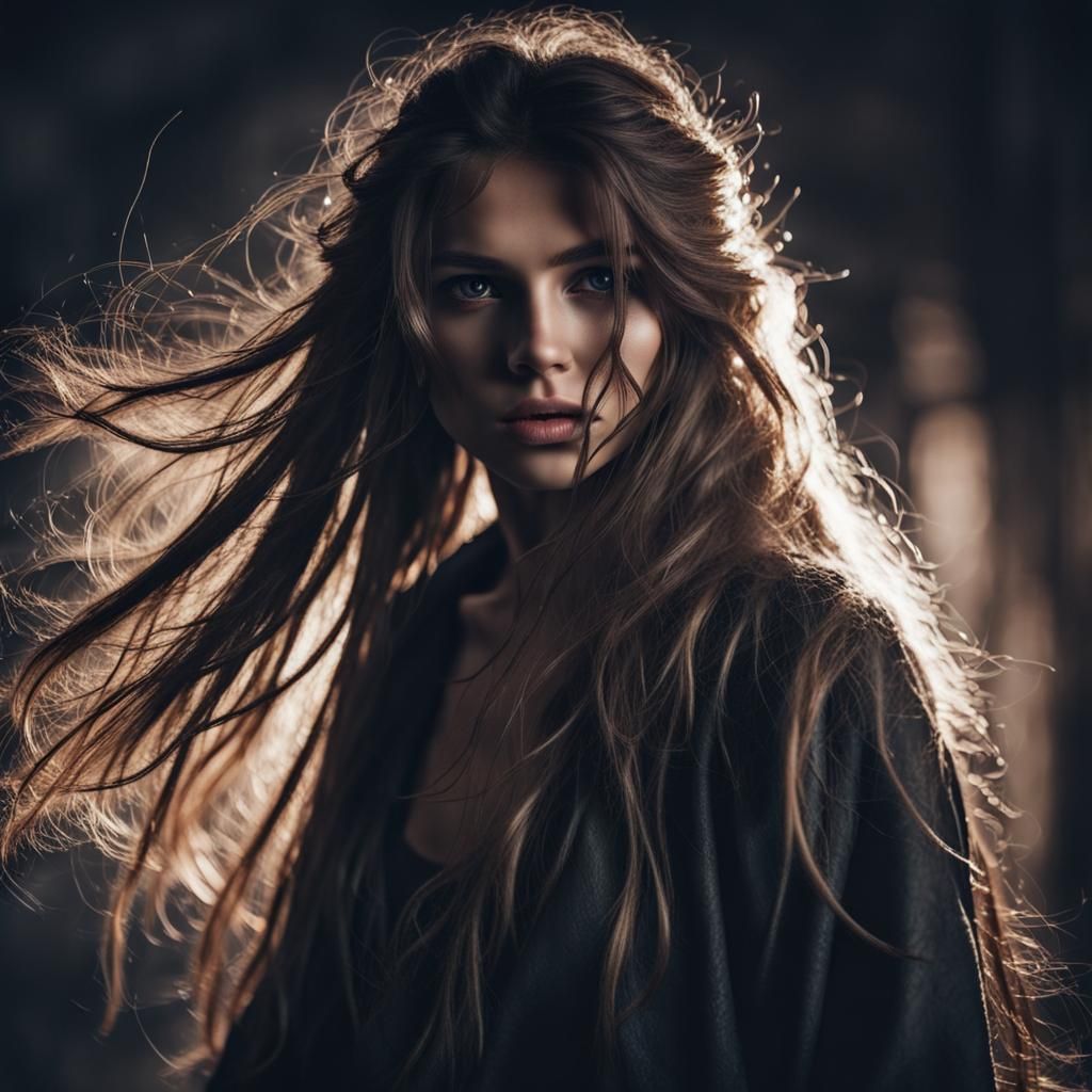 Enchanting Mysterious Thief Girl Ready for Battle