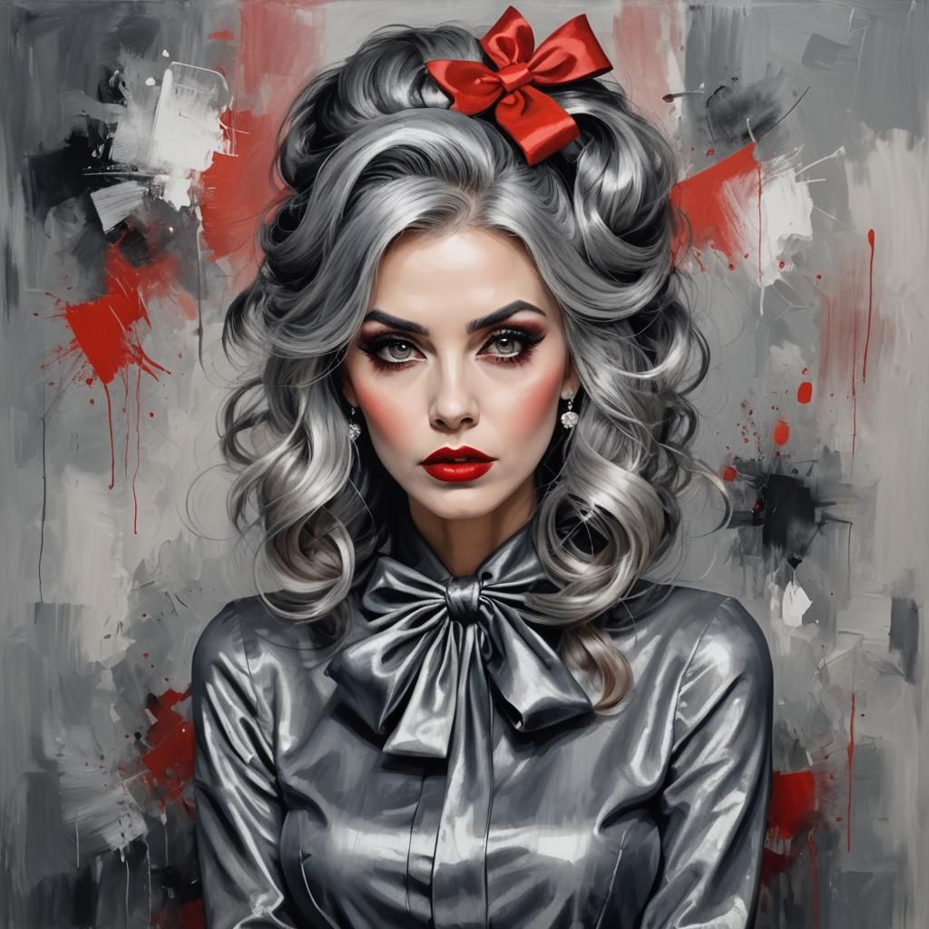 Glamorous Woman with Smoky Eyes in Abstract Art