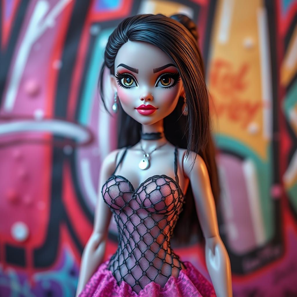 Bratz Doll in Graffiti Scene as CG Artwork