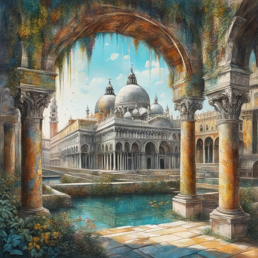 Hanging Gardens of Babylon in Venice: Detailed Masterpiece