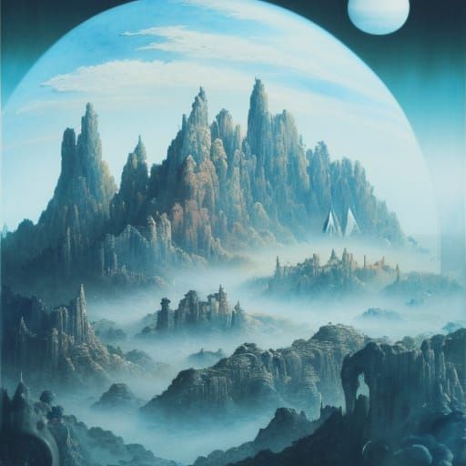 Biosphere Earthrise: Hyperdetailed Engraving in Mannerist La...