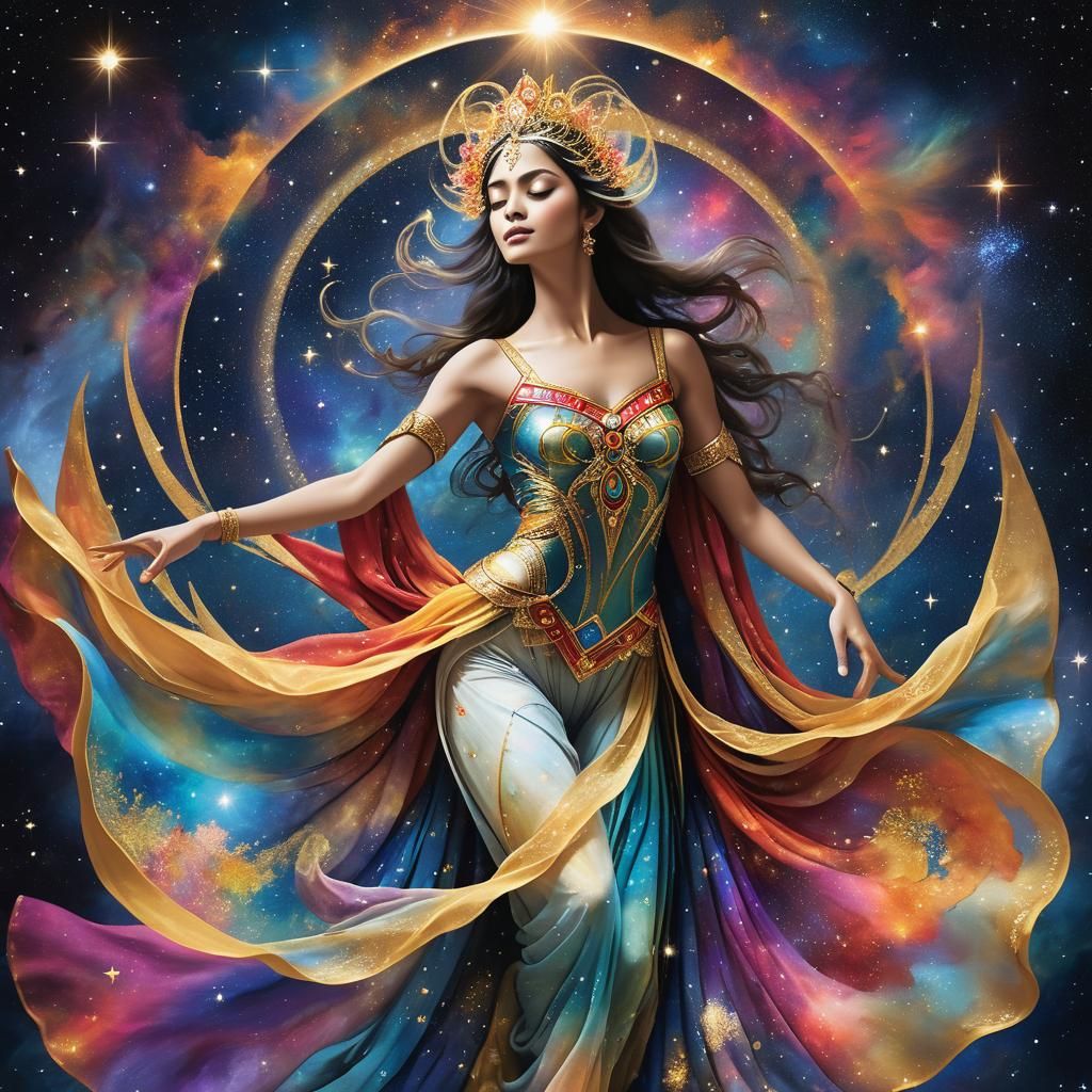 Cosmic Goddess in Surrealist Ethereal Fantasy Style