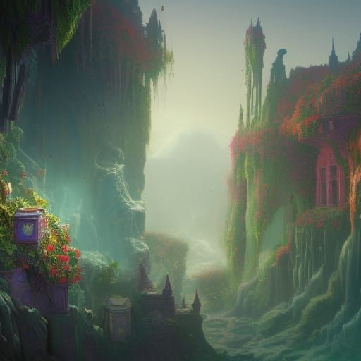 Detailed Wallflower Matte Painting in Deep Color