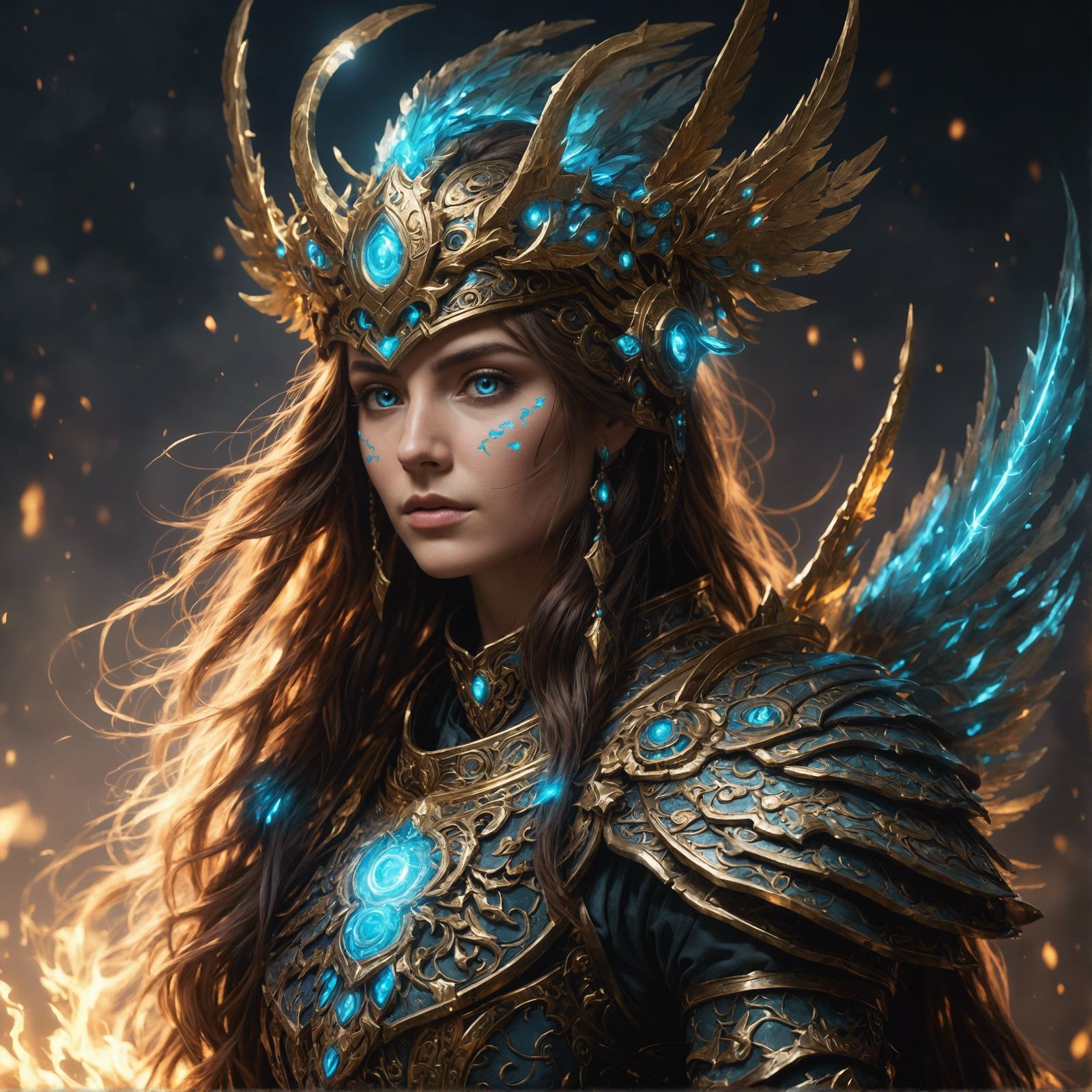 Luminous Spirit Warrior Portrait