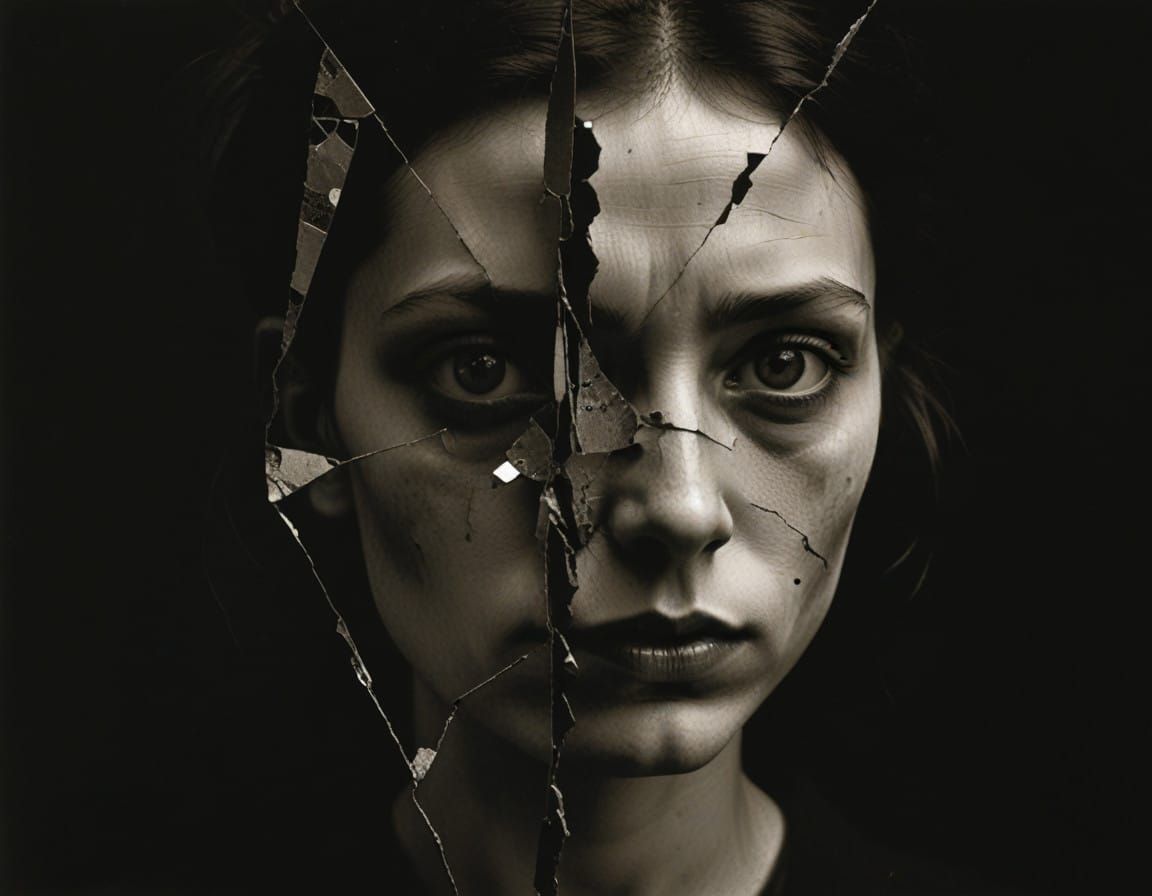 Eldritch Punk Goddess with Shattered Mirrors